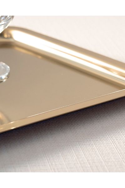English Home 32x22 Cm Gold Shiny Metal Tray