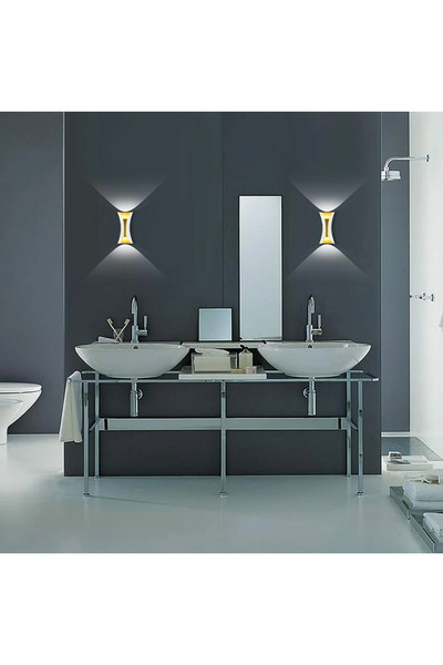 LUXXO Aplica LED de interior/exterior, IP65, Rico Gold, 2x10W, Alb/Aurie