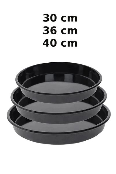 eklesepete 3 Pieces 30-36-40 cm Enamel Round Baking Tray Set