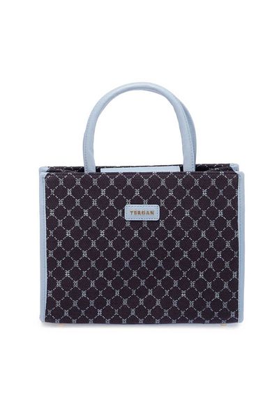Tergan Navy Blue Textile Women's Handbag - S24Y1Twc0702-I3W