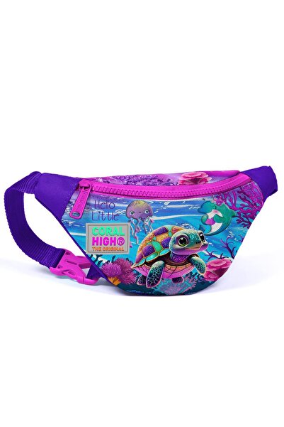 Coral High Geantă pentru copii cu model broasca țestoasă roz violet - 11508