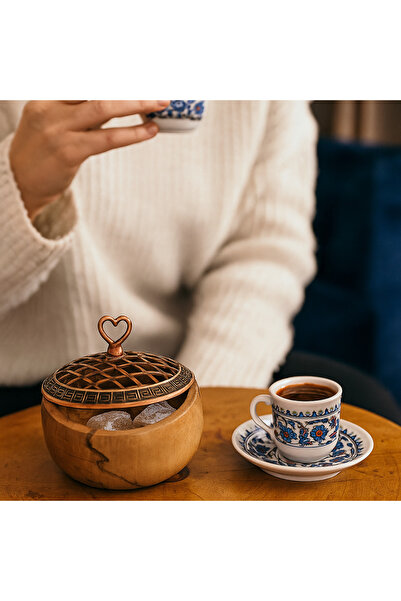 tios home 3-Piece Decorative Copper Lid Natural Wooden Presentation Bowl Snack Bowl Rustic Serving Bowl Round Diameter 9.5cm