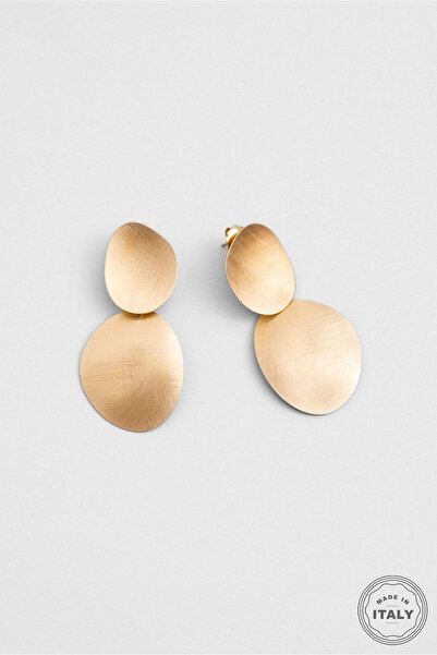 So CHIC... Çölün Işıltısı 18 Ayar Sarı Altın Kaplama Gümüş Tasarım Küpe