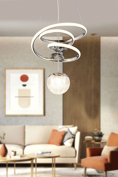 EY-EL TASARIM Modern Chaos Mini Pendant Lamp - LED Chandelier with Stones