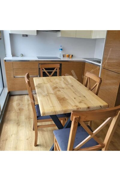 deryawood Raweyn Doğal Ahşap Mutfak Masası-70-120-76 Cm-w Ayak