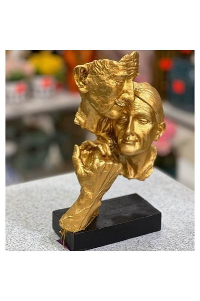 BLA BLA FOAM Decorative Statue “Eternal Love” – Senior Couple, Vintage Gift, 27 cm