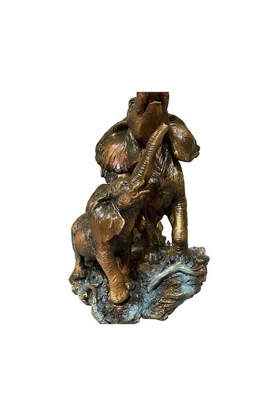 BLA BLA FOAM Decorative Statue with Elephants, Mother and Calf, 35 cm