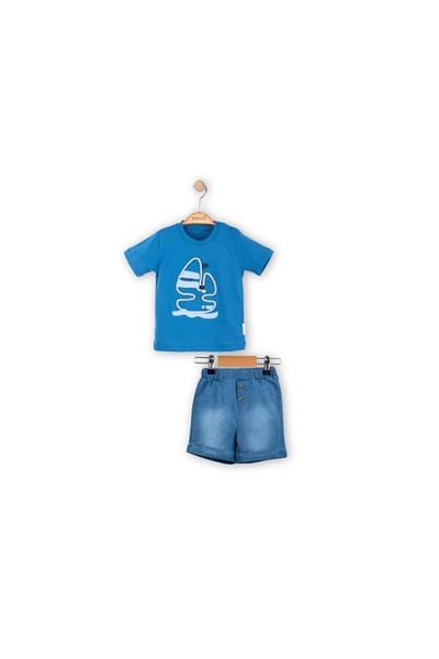 Necix's Boat Figured Tshirt Shorts Set Indigo