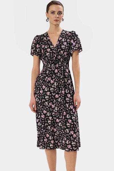 PayBuy Floral Skater Viscose Midi Dress Comfortable Daily Summer and Stylish Appearance Special Design