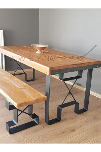 deryawood Raweyn Doğal Ahşap Yemek Masası-80-180