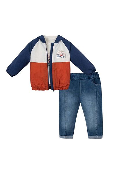 Necix's Good Printed Raincoat Sweatshirt Pants Set Navy Blue