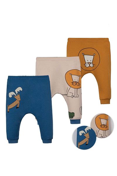 Necix's Crocodile Triple Pants Set Without Booties Blue