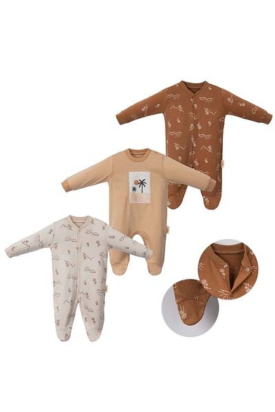 Necix's Güneş Triple Booties Jumpsuit Set Beige