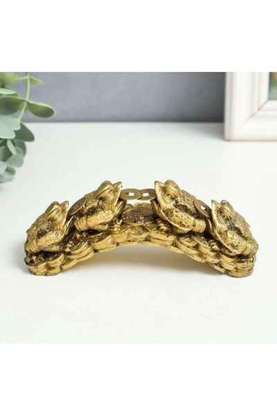 BLA BLA FOAM Statueta 4 brosute pe bani, feng shui, decorativ, simbol al bogatiei
