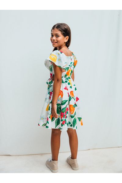 SheShe Lemon Patterned Girl's Dress