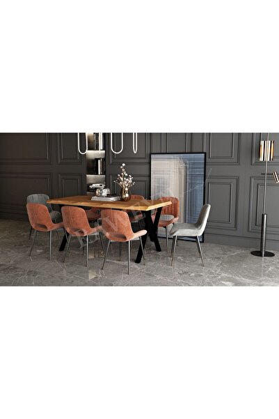 deryawood Raweyn Masif Ahşap Laurus Sulamalı Yemek Masası 85*200*76cm