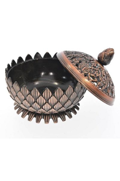 BLA BLA FOAM Aromatherapy Incense Burner with Lotus Design and Tibetan Symbols, 6x7 cm