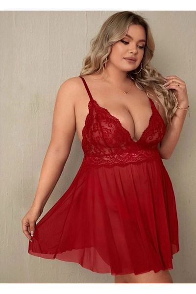 secretlady Plus Size See-Through Nightgown