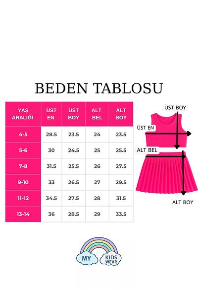 My Kids Wear Girl's Short Skirt Swimsuit Set 4 -14 Years 11897
