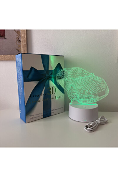 ILUMISHOP Lampa De Veghe 3d Led, Masina, 7 Culori, Lumina Ambientala, Aliment...