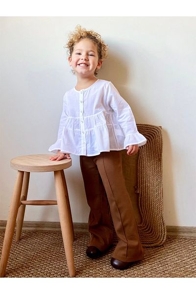 minojoy Flare Steel Knitted Flared Leg Girls' Trousers