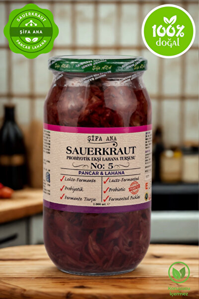 ŞİFA ANA Sauerkraut (EKŞİ LAHANA TURŞUSU) No5 Pancarlı (1000CC.)