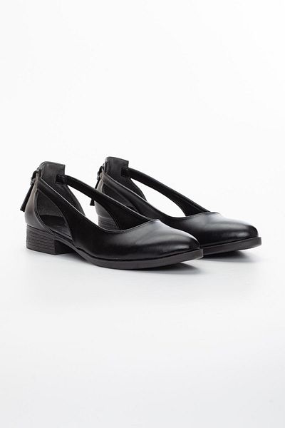 MaskButik Pantofi Volpen Skin Toc Jucat Piele Neagra