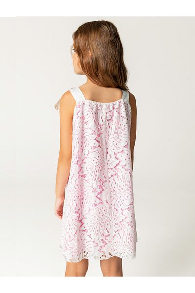 SheShe Lace Pink Cotton Lining Strap Girl's Dress