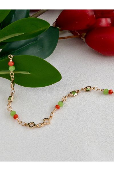 Siya Silver Natural Stone Anklet Design