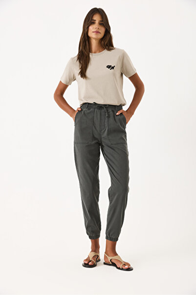 VENA Flora Elastic Waist Denim Trousers(Tencel)(Tm) - Anthracite