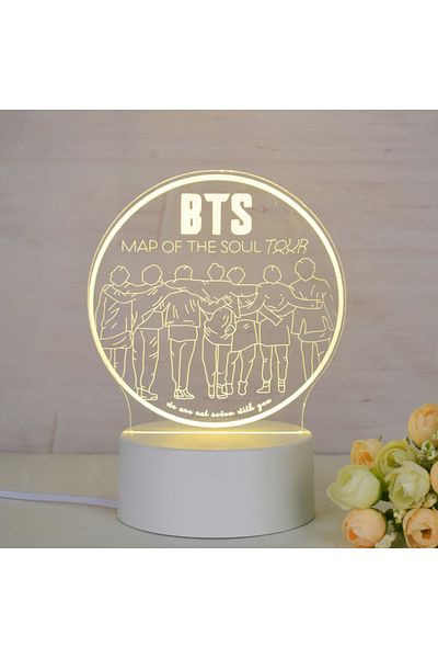 OEM 3D LED Night Light, BTS ALL Band, 7 Colors, Ambient Light,