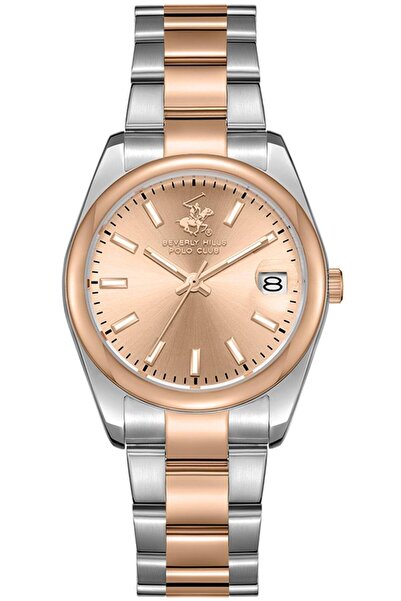 Beverly Hills Polo Club ساعة نسائية أنالوج بمينا باللون الذهبي الوردي - BP364...