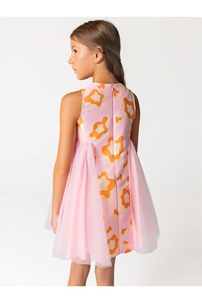 SheShe Patterned Jacquard and Tulle Detailed Girl's Dress