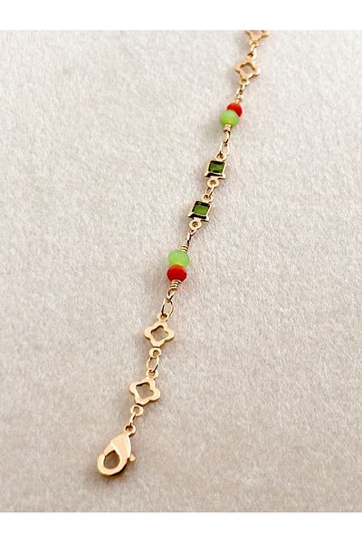 Siya Silver Natural Stone Anklet Design
