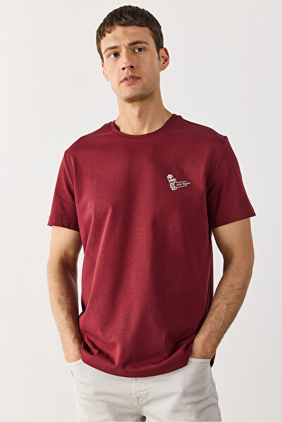 VENA Μπλουζάκι με στάμπα Weekend - Claret Red