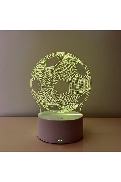 ILUMISHOP Lampa De Veghe 3D LED, Minge, 16 Culori cu telecomanda, USB sau 3 baterii AA