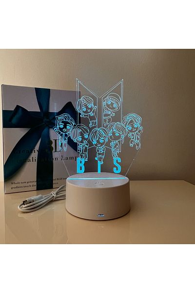 OEM 3D LED Night Light, BTS Band, 7 Colors, Ambient Light,