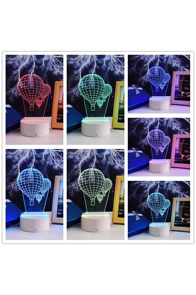 ILUMISHOP Lampa De Veghe 3D LED, Baloane, 7 Culori, Alimentare USB sau 3 baterii AA