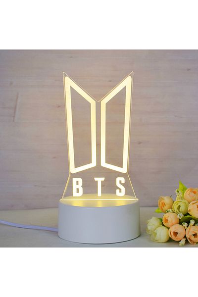 OEM 3D LED Night Light, BTS LOGO, 7 Colors, USB Power or 3 AA Batteries
