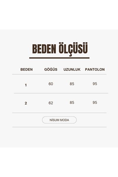 NİSUM MODA Σετ λινό με πέτρες στο μπροστινό μέρος