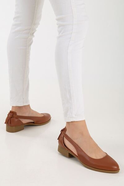 MaskButik Volpen Cilt Kısa Topuk Ayakkabı Taba