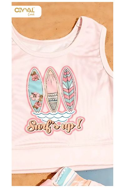 Elayza Set de două costume de baie pentru fete cu pantaloni scurți - Set de bikini