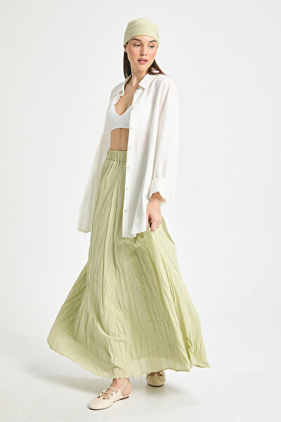 minaaise Fusta lungă căptușită din țesătură Çağla Voile pentru femei 29062