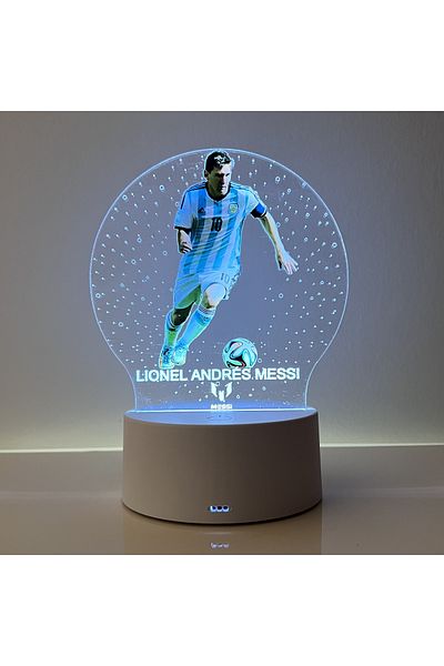 OEM Lampa De Veghe LED, Lionel Messi, 7 Culori, Lumina Ambientala, Alimentare USB sau 3 baterii AA
