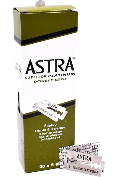 Astra Platinum Double Edge Safety Razor Blades - 100 Blades (20 X 5) For A Smooth Shave