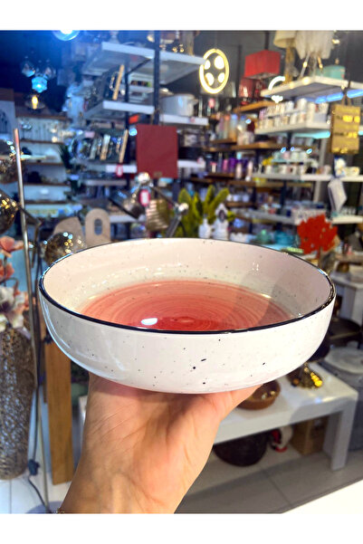 ÇIRPAN EV KIRMIZI PORSELEN 6'LI ÇUKUR TABAK/BOL KASE 19CM