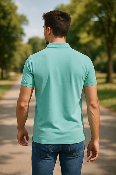 Maccali Ανδρικό μπλουζάκι με κοντό μανίκι Basic Mint Polo γιακά