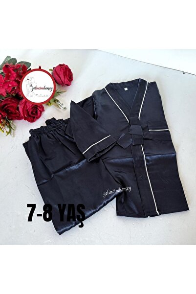 Gelincimherşey Lacivert Saten Kuşaklı Sünnet Düğünü Pijaması