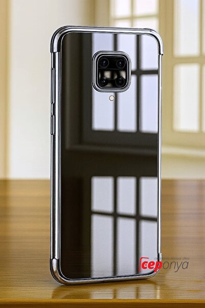 Ceponya Xiaomi Redmi Note 9 Pro / 9s Köşeleri Renkli Kamera Korumalı Şeffaf K...