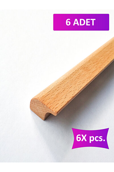 merbiles 6 Adet Oval Ahşap Kulp 12,8 Cm (128 MM) Çekmece Kulpu Modern Dolap K...